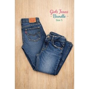 Girls Jeans Bundle Size 5 Levi's 511 & Cat & Jack Adjustable Waist